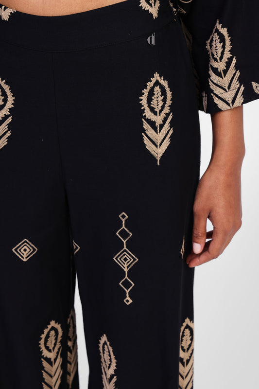 Pantaloni larghi stampati a vita alta