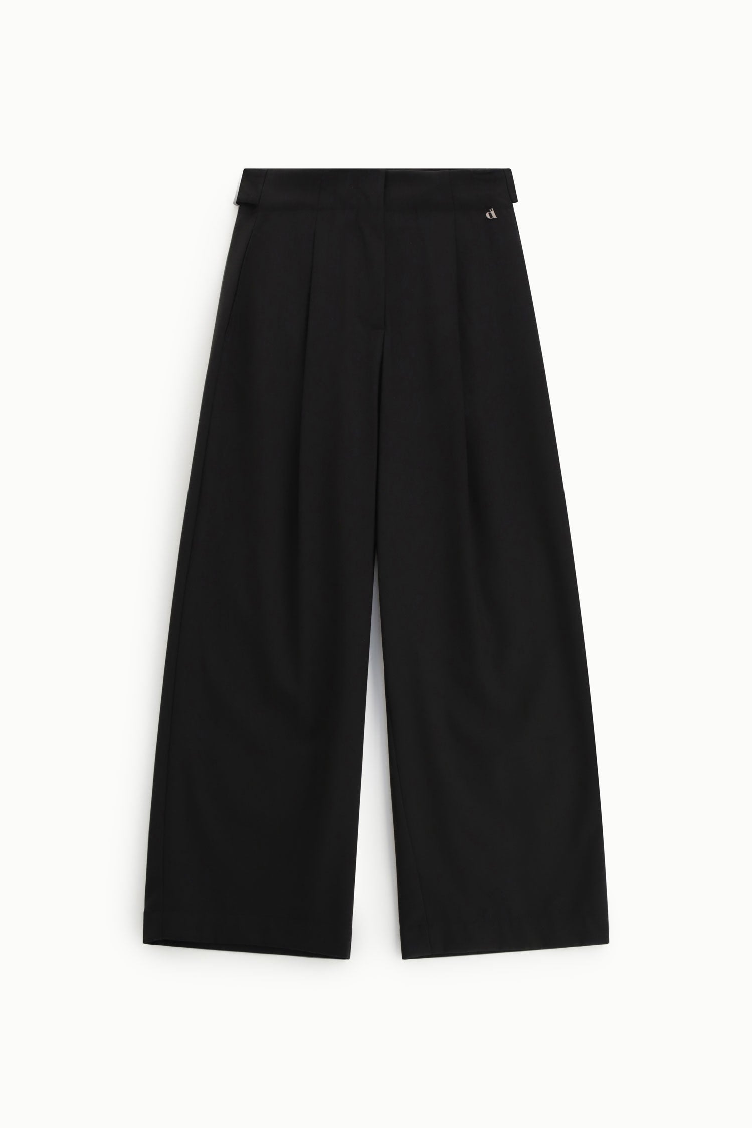 Pantaloni palazzo con pince e vita regolare