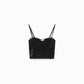 Top bustier con spalline sottili e pizzo