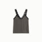 Top a pois con scollo a v e pizzo