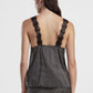 Top a pois con scollo a v e pizzo