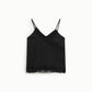 Top spalline sottili con inserti in pizzo