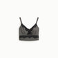 Top corto con spalline sottili e inserto pizzo