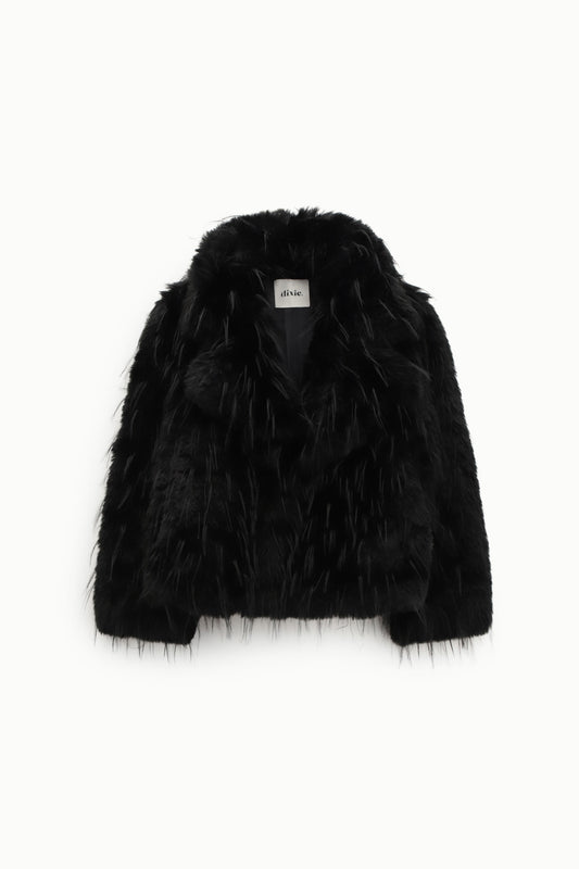 Ecofur corta con collo ampio e maniche lunghe