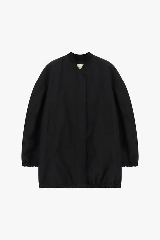 Bomber con chiusura nascosta e bordo elasticizzato