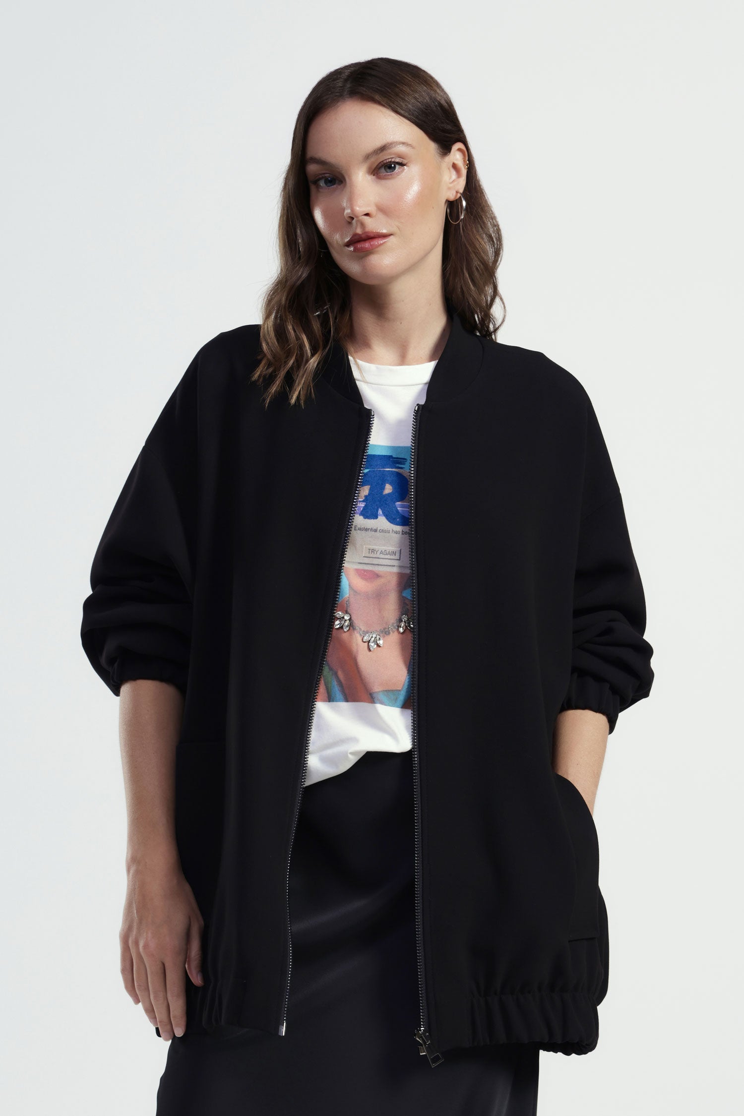 Bomber fit regular con tasche laterali