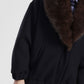 Cappotto corto con maxi collo effetto pelliccia