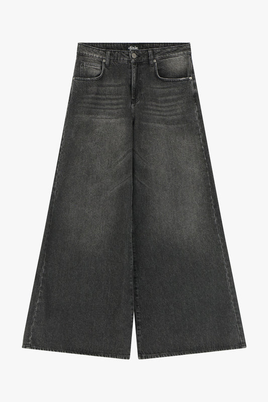 Jeans a gamba ampia con vita alta