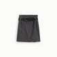Gonna corta con cintura e pieghe frontali