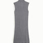Abito a costine senza maniche collo alto midi