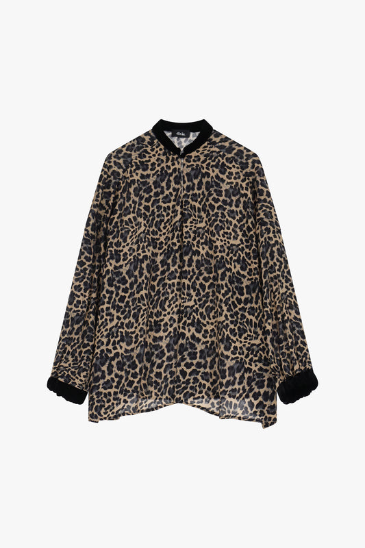 Camicia stampata con collo coreano