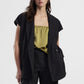 Shorts a righe con dettaglio bottone e tasche