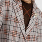 Blazer a quadri con chiusura a bottoni singoli
