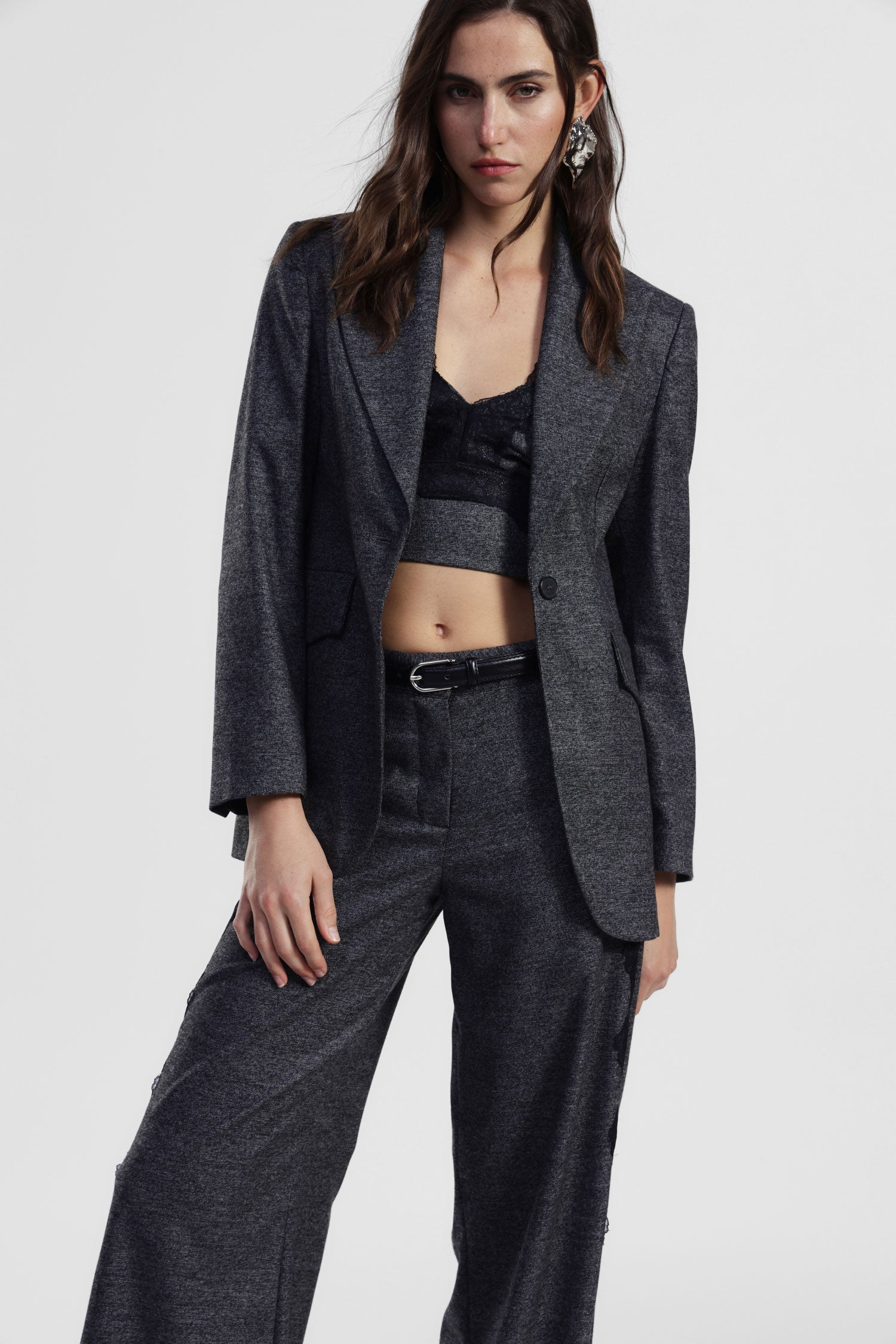 Blazer regular fit con tasche a patta