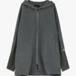 Cappotto oversize cappuccio e zip