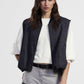Gilet con zip e fondo arricciato