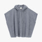 Poncho maglia con cappuccio e coulisse