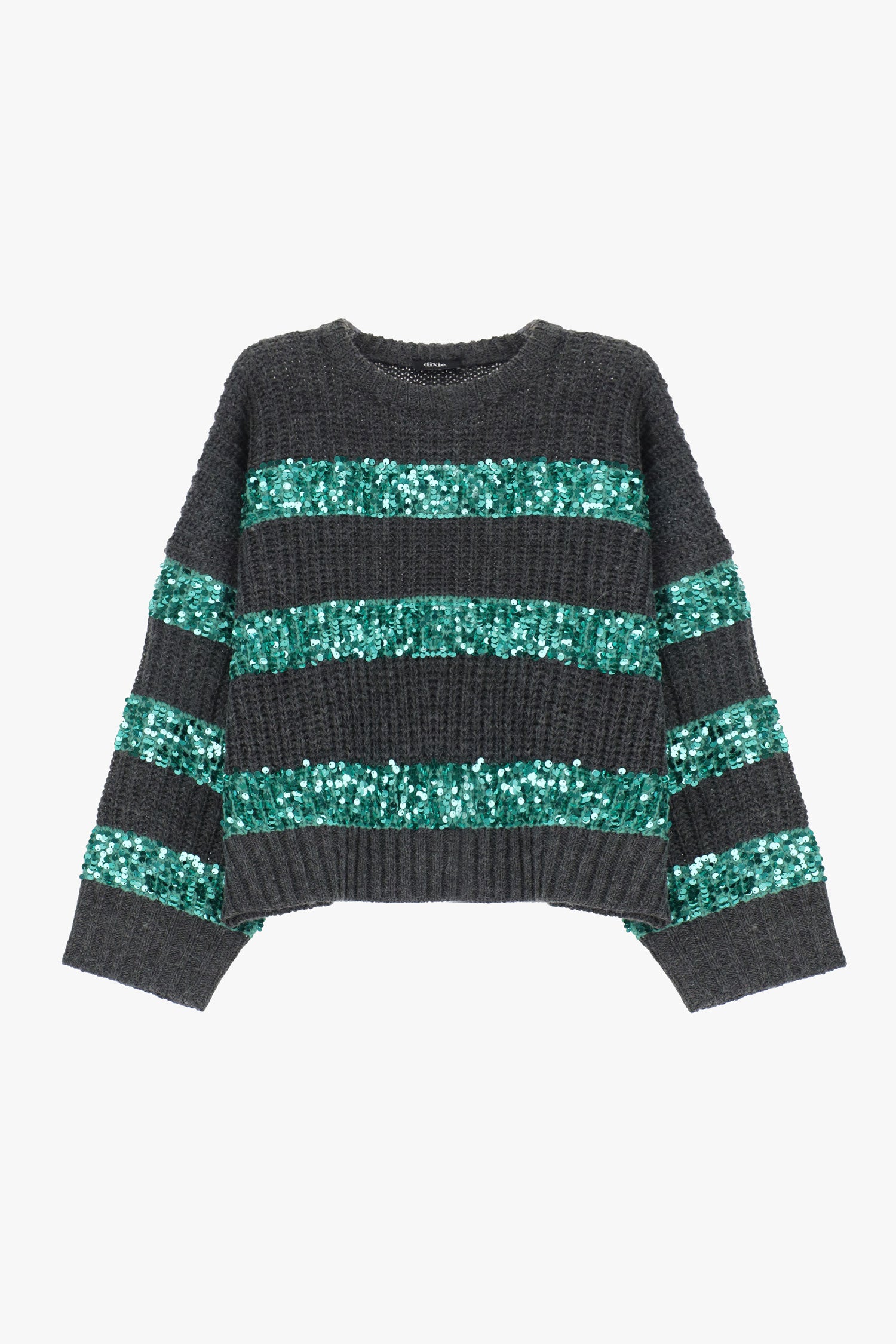 Maglione a righe con paillettes brillanti