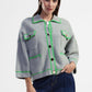 Cardigan con collo polo e tasche