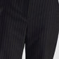 Pantaloni palazzo a righe con pinces e tasche laterali