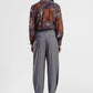 Trousers sartoriali a righe con pince e vita alta