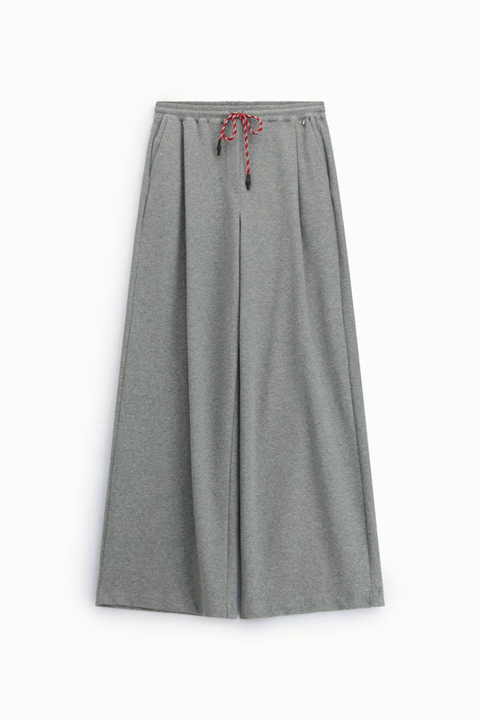Pantaloni palazzo con vita elasticizzata e coulisse