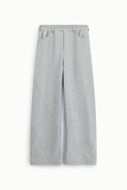 Pantaloni palazzo con elastico in vita e tasche
