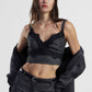 Top corto con spalline e bordo in pizzo
