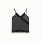 Top spalline sottili con inserti in pizzo