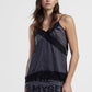 Top spalline sottili con inserti in pizzo