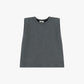 Top smanicato con spalle strutturate girocollo