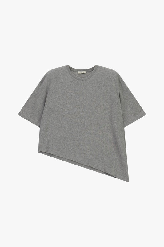T-shirt a maniche corte con orlo asimmetrico