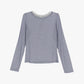 T-shirt manica lunga leggermente velata