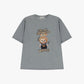T-shirt a maniche corte stampa cartoon frontale
