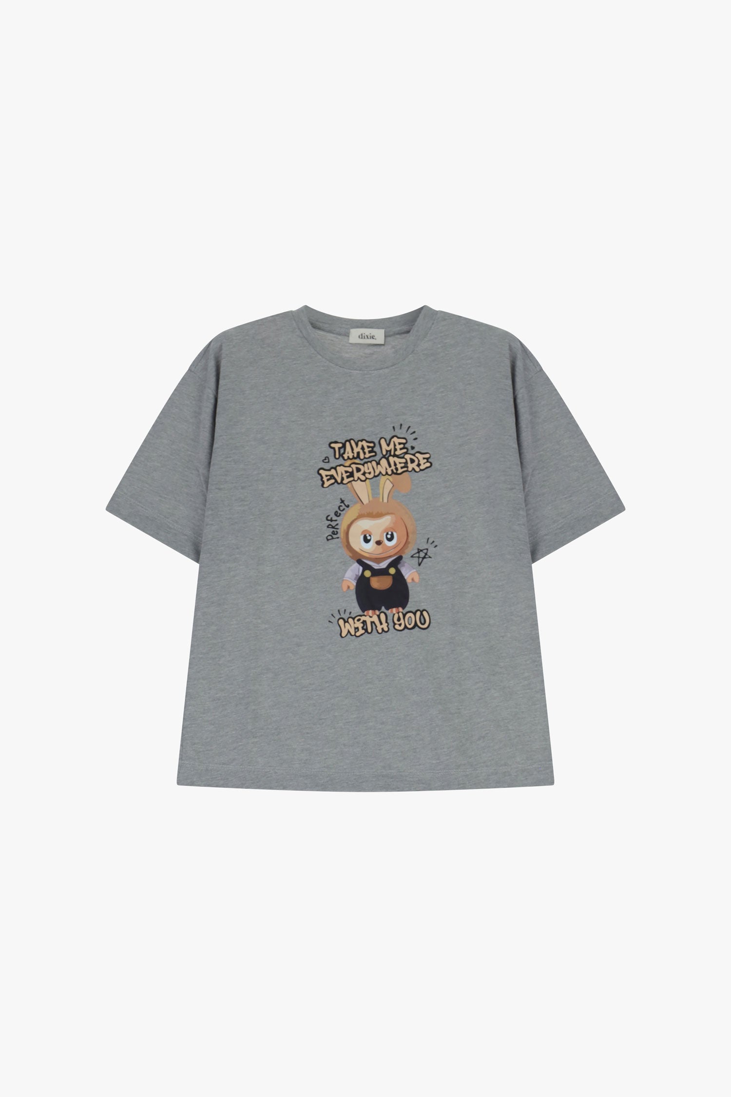 T-shirt a maniche corte stampa cartoon frontale