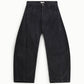 Pantaloni barrel a costine con vita regular e tasche