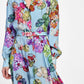 Vestito chemisier lungo floreale a maniche lunghe