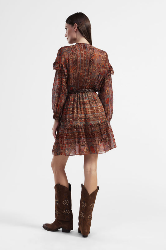 Vestito con maniche lunghe e stampa