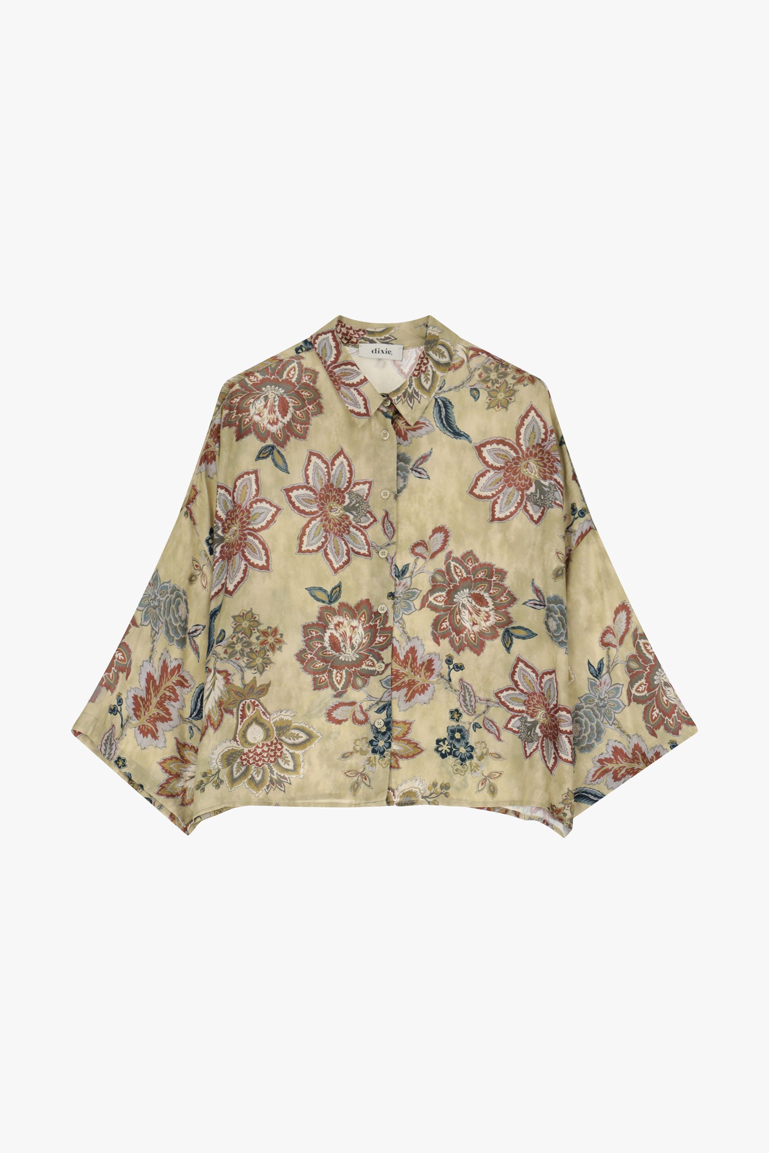 Camicia con motivo floreale e maniche ampie