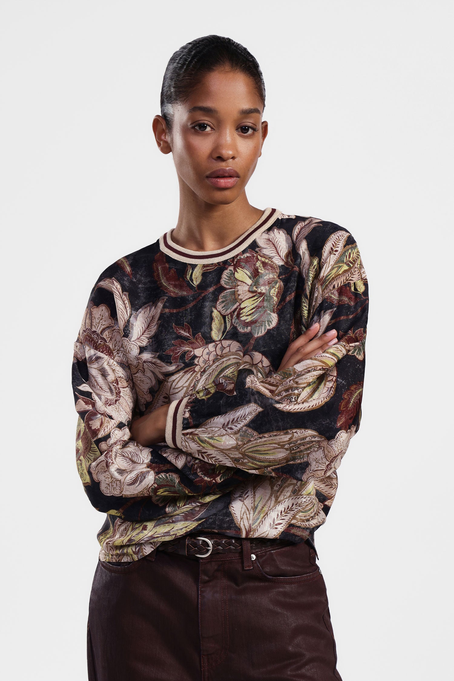 Camicia stampata con maniche lunghe