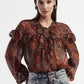 Camicia a stampa floreale con maniche lunghe
