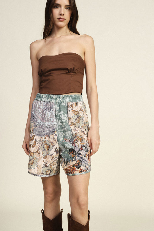 Shorts regular-fit fantasia floreale stampa mista