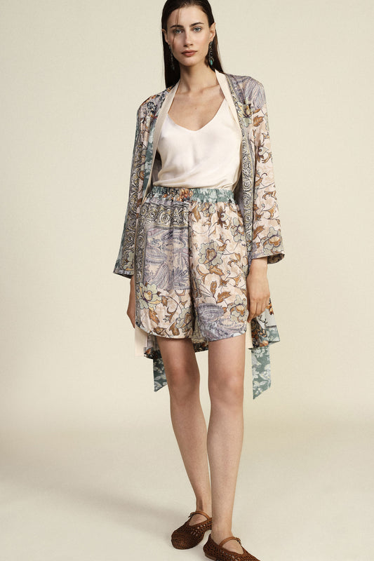 Shorts regular-fit a fantasia floreale patchwork