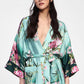 Kimono con motivo floreale e tasche