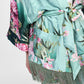 Kimono con motivo floreale e tasche