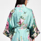 Kimono con motivo floreale e tasche