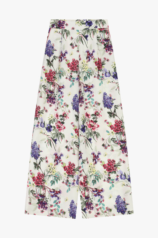 Pantaloni palazzo stampa floreale a gamba ampia