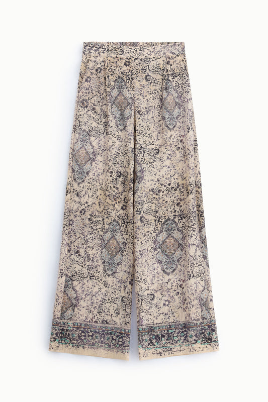 Pantaloni palazzo stampa paisley a gamba larga