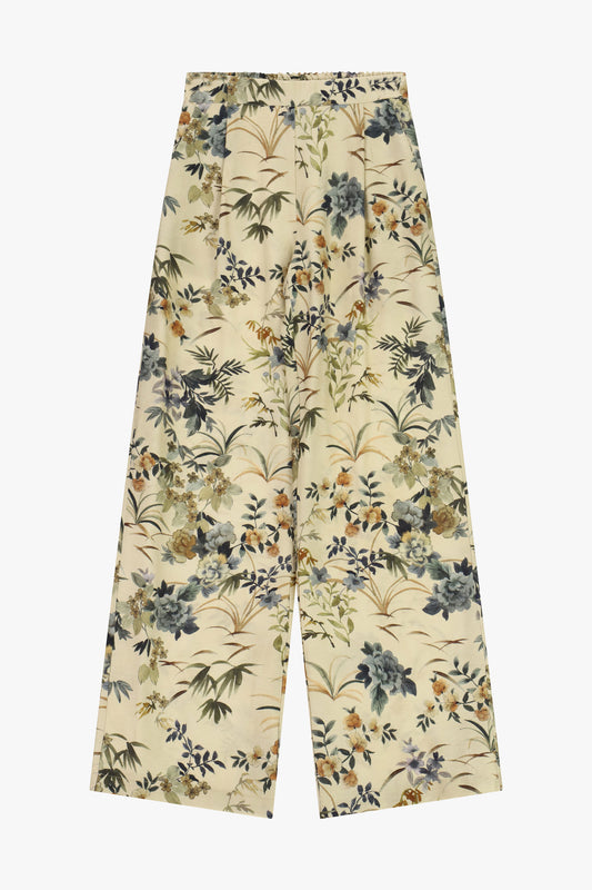 Pantaloni palazzo stampa floreale a gamba larga