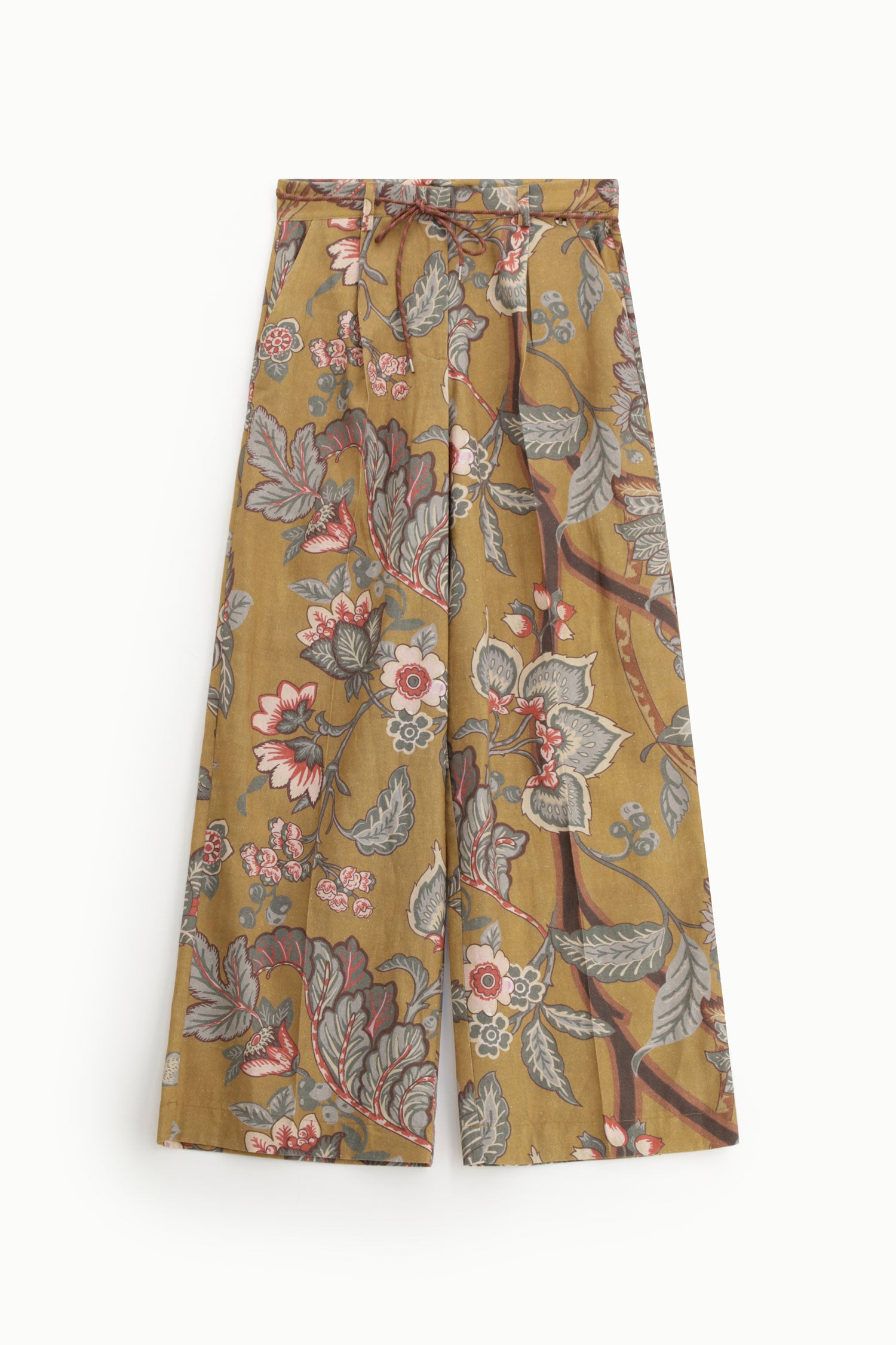 Trousers palazzo fantasia floreale vita alta